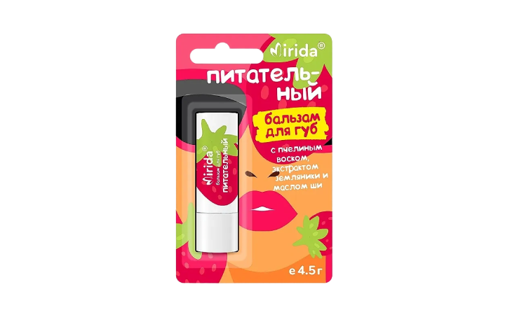 Mirida Бальзам д/губ питат пчелиный воск/экстр земляники/масло Ши 4,5г