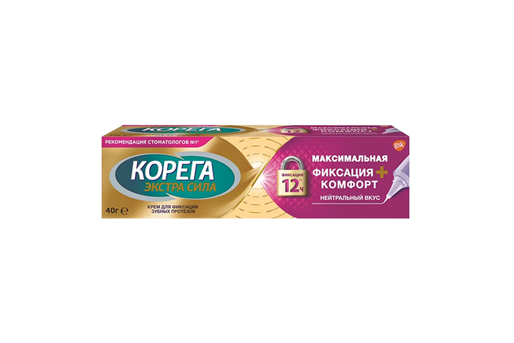 Корега Экстра сила Крем д/фикс зубных протезов Максимальная фикс/Комфорт 40г нейтрал