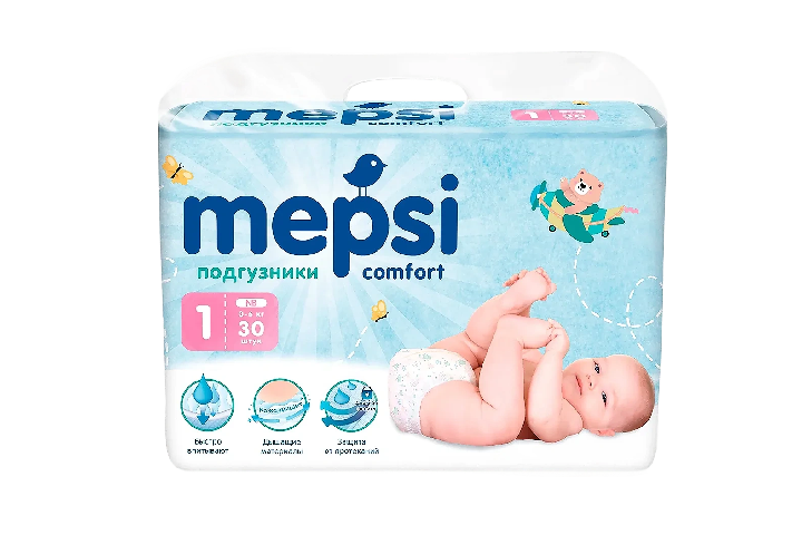 Мепси Подгузники дет р.NB/0-6кг 30шт