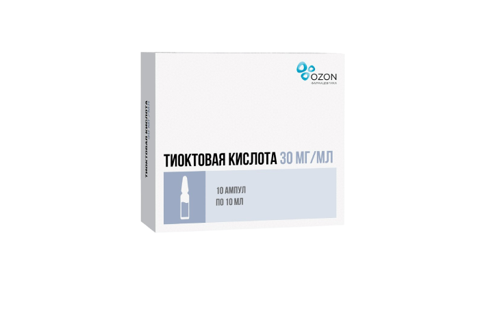 Тиоктовая кислота 30мг/мл 10мл №10 амп. конц. д/приг р-ра д/инф