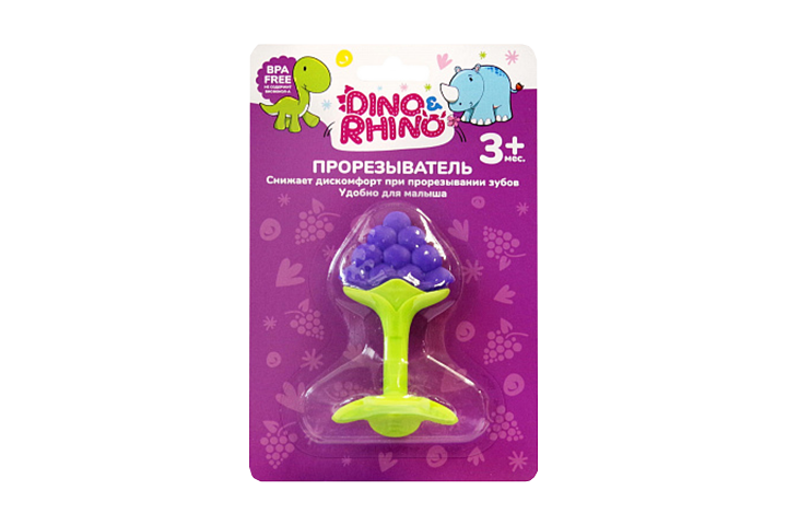 Dino&Rhino Прорезыватель силикон Виноград 1шт 3+