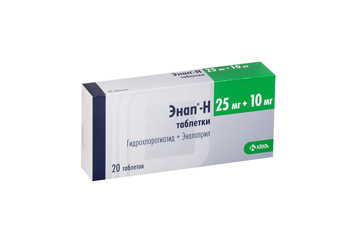 Энап-H 25мг+10мг табл №20