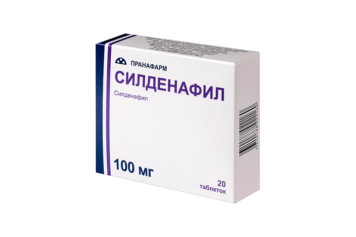 Силденафил 100мг табл п/пл/о №20