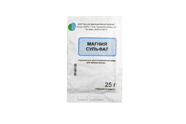 Магния сульфат пор д/приг р-ра д/пр внутрь 25г пак №1