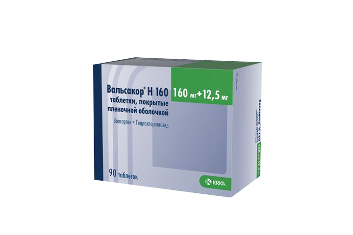 Вальсакор Н160 160мг+12,5мг табл п/пл/о №90