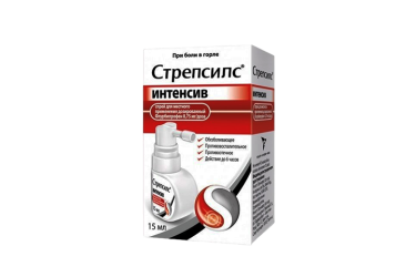 Стрепсилс Интенсив 8,75мг/доза спрей д/местн прим дозир 15мл вишня/мята