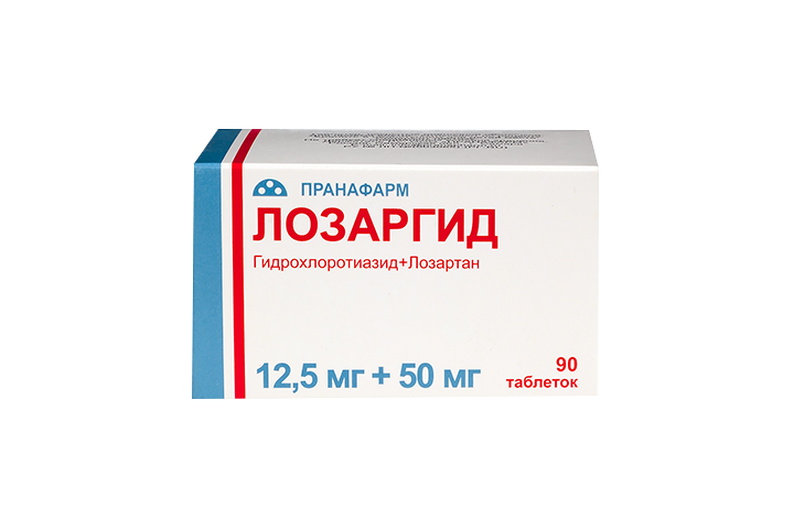 Лозаргид 12,5мг+50мг табл п/пл/о №90