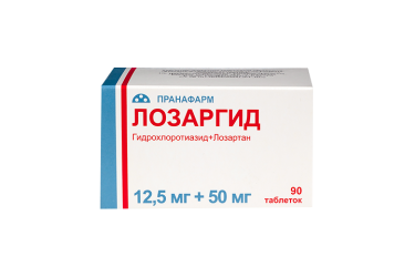 Лозаргид 12,5мг+50мг табл п/пл/о №90