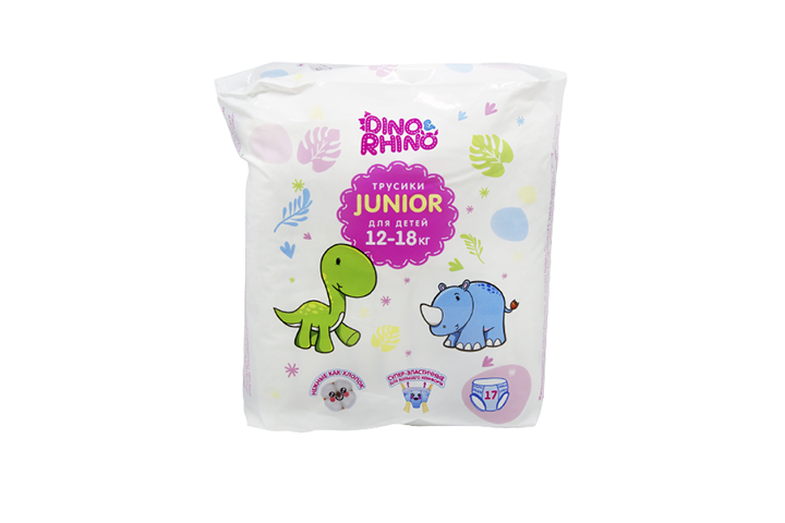 Dino&Rhino Трусики Юниор д/дет 12-18кг 17шт