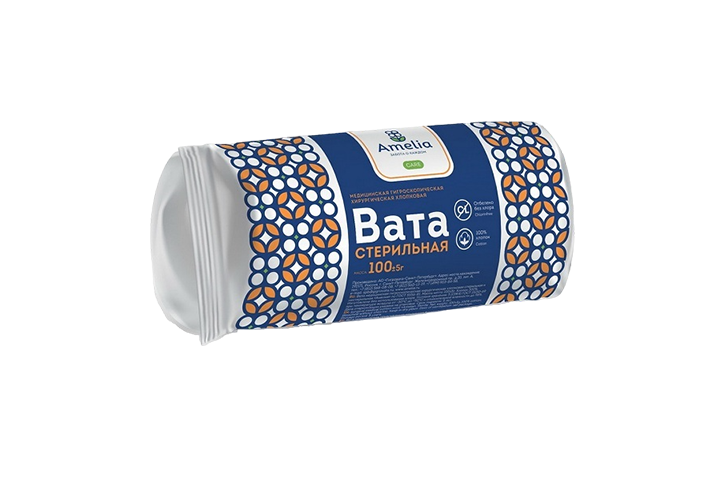 Вата хирург стер 100г Амелия