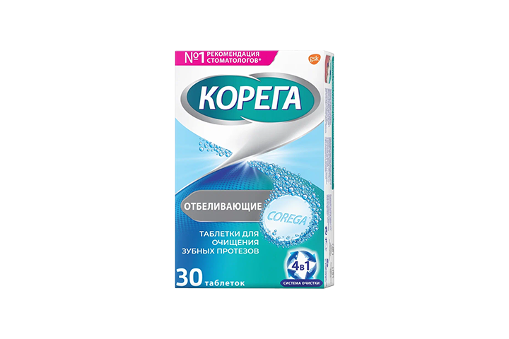 Корега Дентал Вайт табл д/отбел зубных протезов №30