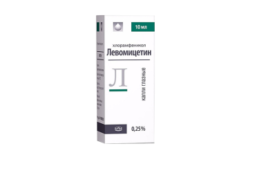 Левомицетин 0,25% капли гл 10мл фл/кап №1 инд/уп