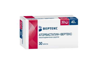 Аторвастатин-ВЕРТЕКС 40мг табл п/пл/о №30
