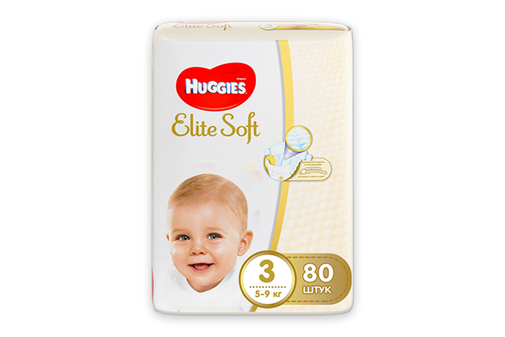 Подгузники детские HUGGIES Elite Soft 1 (3-5 кг), 84 шт купить в  интернет-
