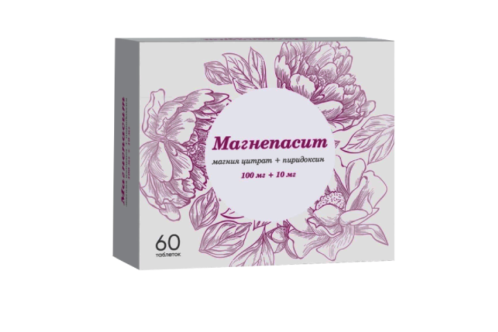 Магнепасит 100мг+10мг табл п/пл/о №60