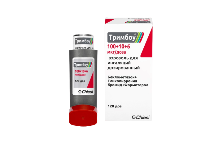 Тримбоу 100+10+6мкг/доза аэр д/инг дозир 120доз с индик кол-ва доз
