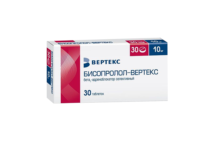 Бисопролол-ВЕРТЕКС 10мг табл п/пл/о №30