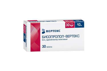 Бисопролол-ВЕРТЕКС 10мг табл п/пл/о №30
