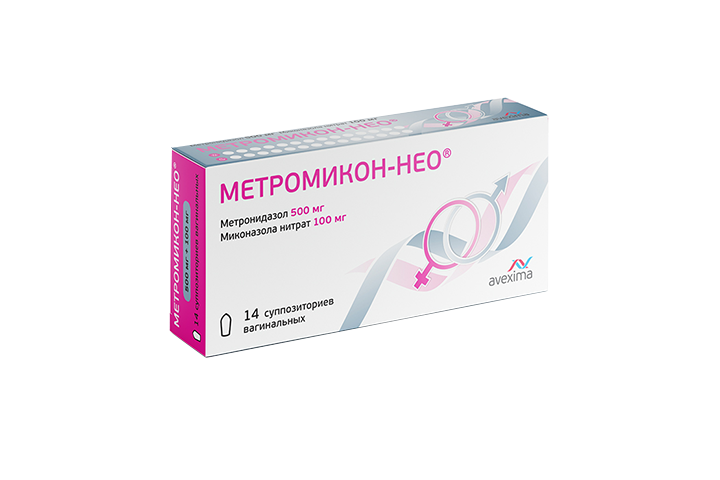 Метромикон-Нео 500мг+100мг супп ваг №14