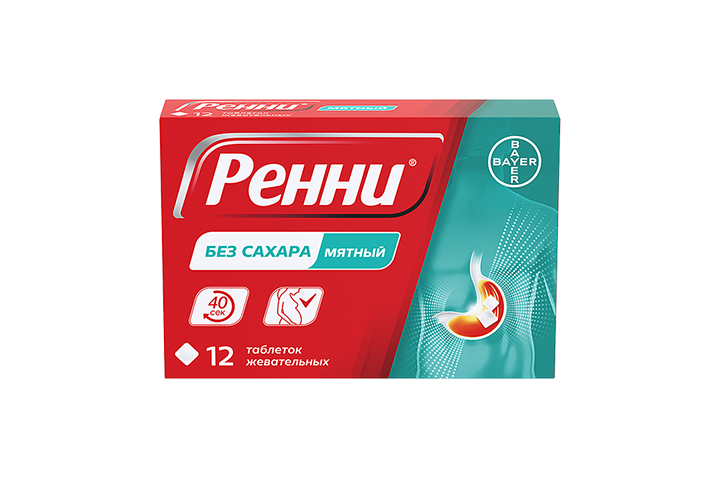 Ренни б/сах табл жев №12 мятный