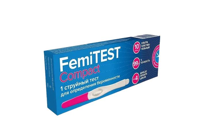 Инструкция теста на беременность femitest. ФЕМИТЕСТ струйный компакт. Femitest тест Compact струйный. Тест для опр.берем.. ФЕМИТЕСТ компакт струйный на беременность