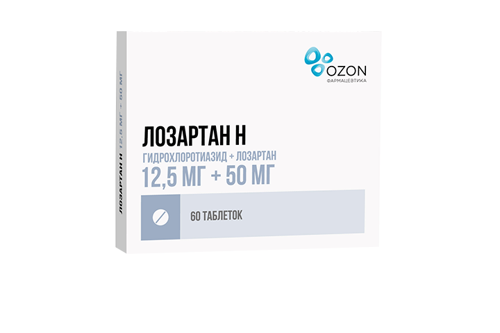 Лозартан-Н 12,5мг+50мг табл п/пл/о №60