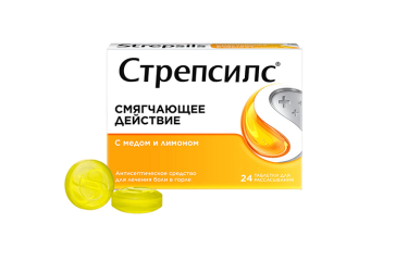 Стрепсилс мед/лимон табл д/рассас №24