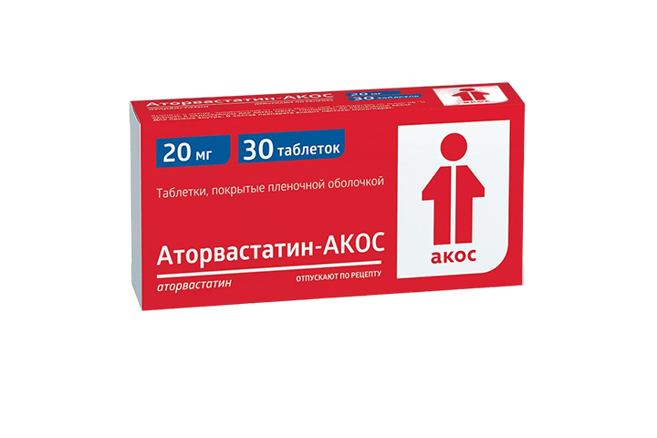 Аторвастатин-АКОС 20мг табл п/пл/о №30