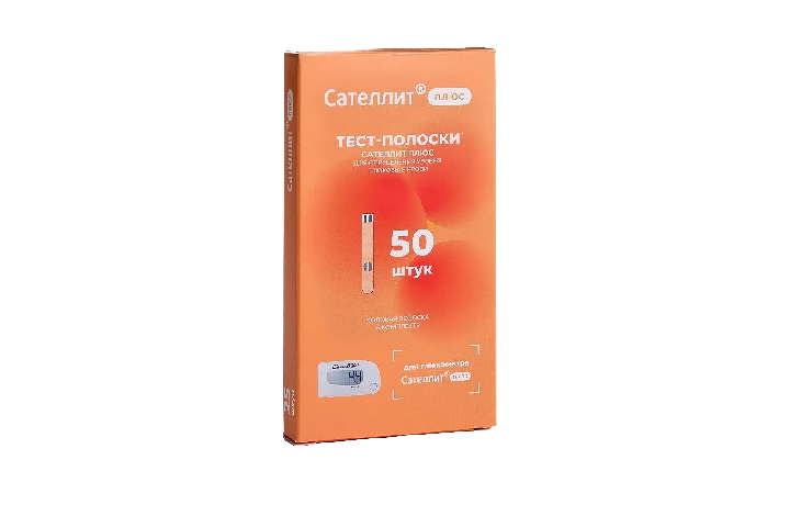 Тест-полоски Сателлит Плюс ПКГ-02.4 д/опр глюкозы в крови №50