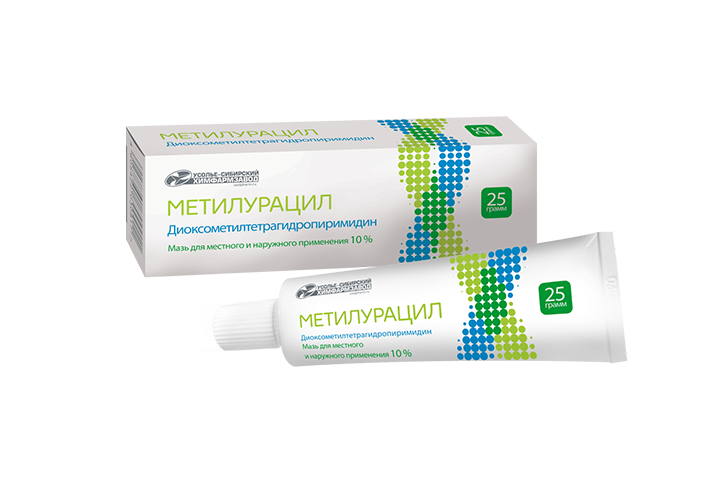 Метилурацил 10% мазь д/местн/нар прим 25г