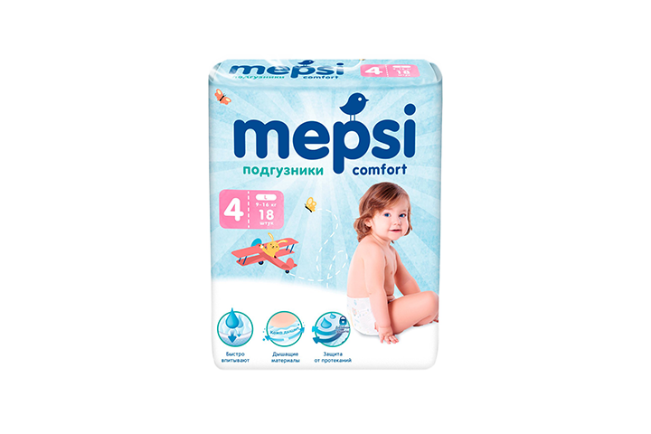 Мепси Подгузники дет р.L/9-16кг 18шт