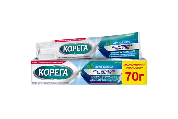 Корега Крем д/фикс зубных протезов Экстра сильный 70г Мятный
