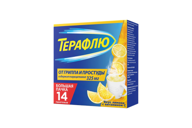 Терафлю пор д/приг р-ра д/пр внутрь 22,1г пак №14 лимон