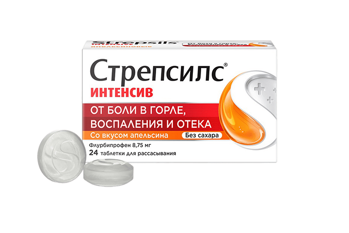 Стрепсилс Интенсив табл д/рассас б/сах апельсин №24