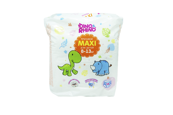 Dino&Rhino Трусики Макси д/дет 8-13кг 18шт