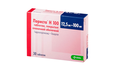 Лориста Н 100 12,5мг+100мг табл п/пл/о №30