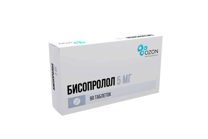 Бисопролол 5мг табл п/пл/о №90