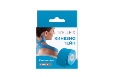 Веллфикс Кинезио тейп 5смх5м 1шт голуб