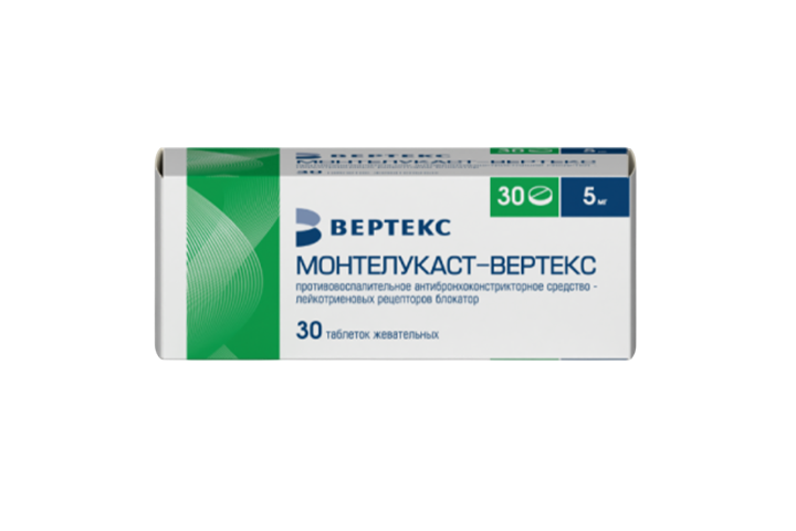 Монтелукаст-ВЕРТЕКС 5мг табл жев №30