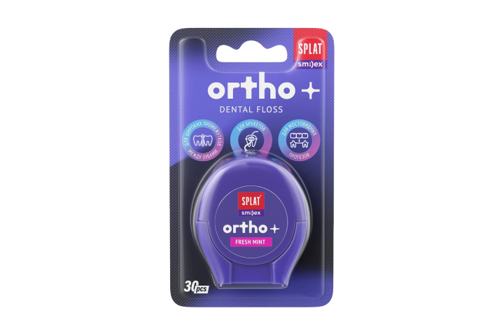 Сплат Smilex Ortho+Зубная нить ортодонт объемная №30 мята