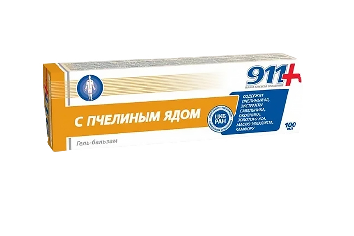 911Пчелиный яд Гель-бальзам д/суст 100мл