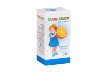 Парацетамол детский 120мг/5мл сусп д/пр внутрь 200г апельсин