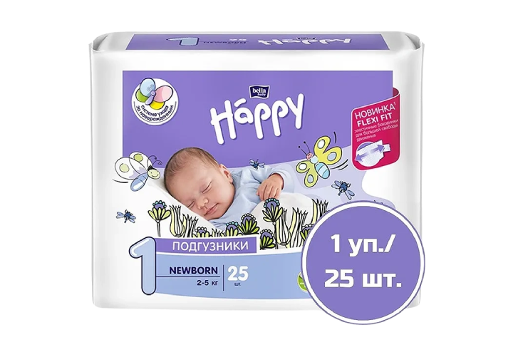 Подгузники д/дет. bella baby Happy Newborn 2-5кг №25