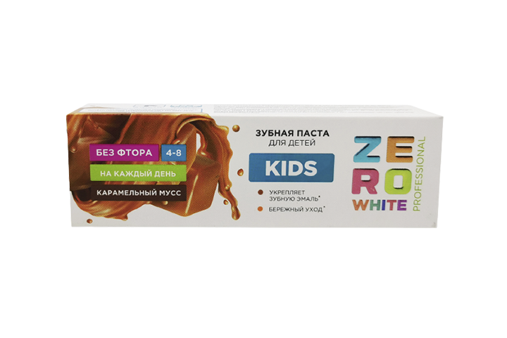 ZeroWhite Kids Зубная паста д/дет 4-8л 100г карамель/мусс