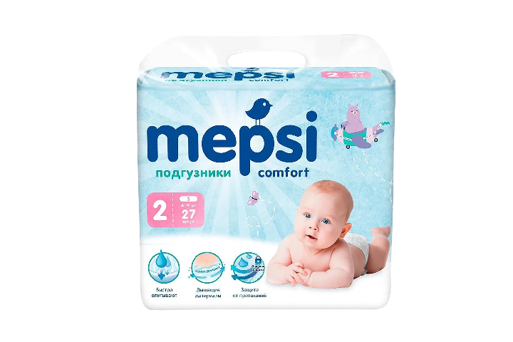 Мепси Подгузники дет р.S/4-9кг 27шт