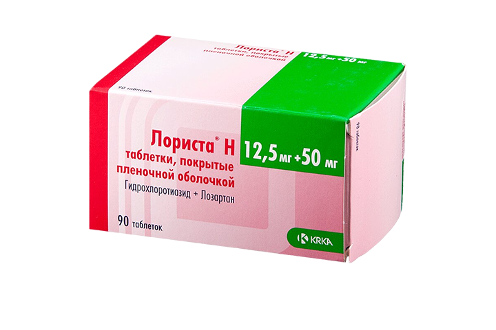 Лориста Н 12,5мг+50мг табл п/пл/о №90