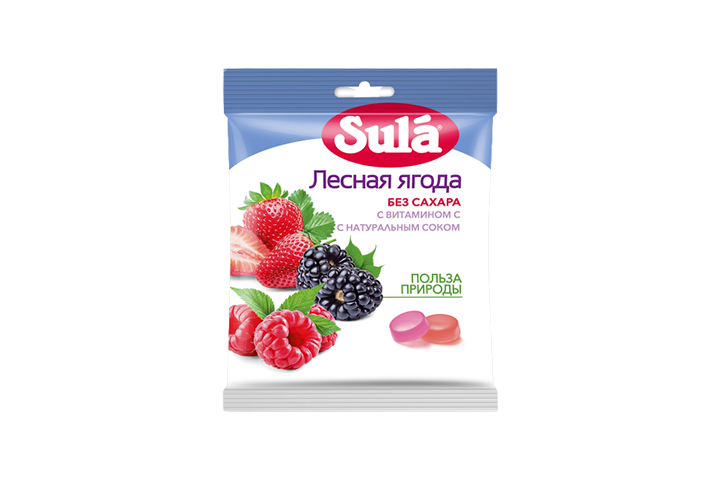 Зула леденцы б/сах лесная ягода 60г