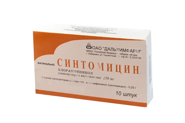 Синтомицин 250мг супп ваг №10
