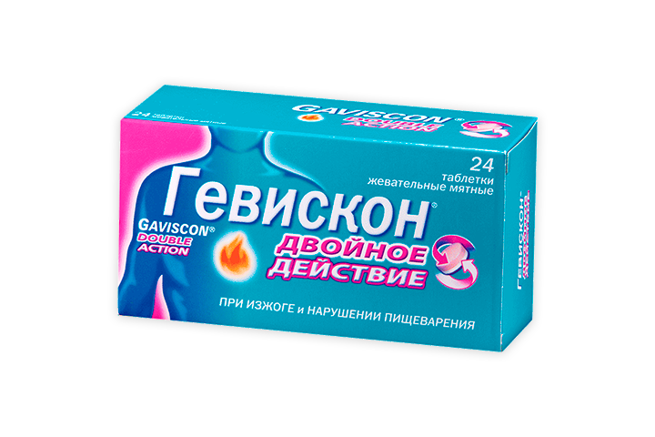 Гевискон Двойное Действие табл жев №24 мята