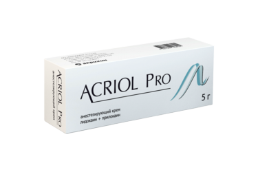 Акриол Про для обезболивания кожи при уколах, 2.5%+2.5% крем 5 г